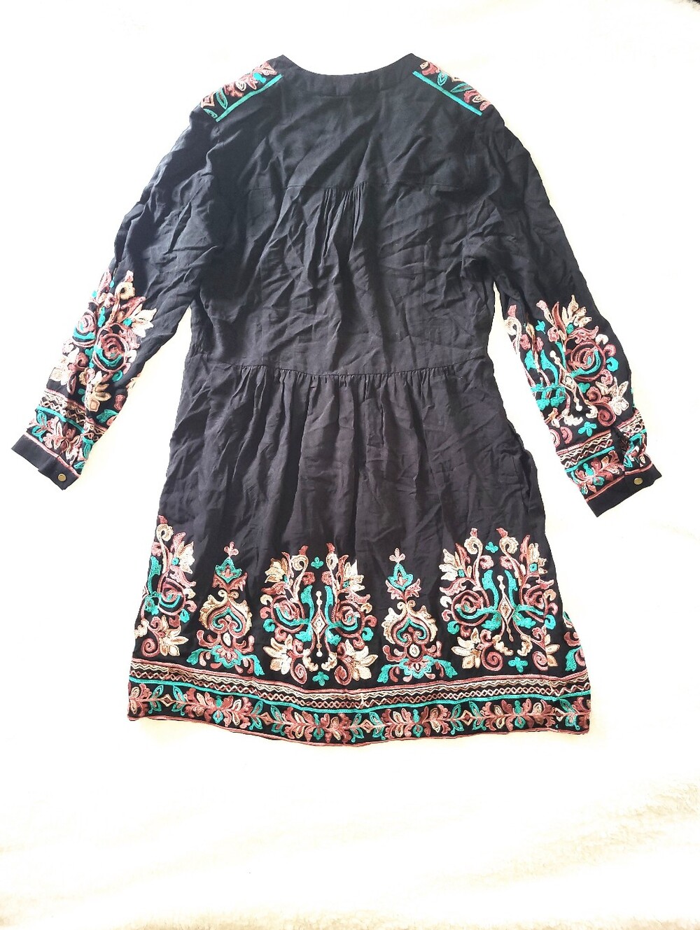 NWOT Anthropologie Floreat Avery Floral Embroidered Peasant Mini Dress Boho XS - Picture 15 of 16